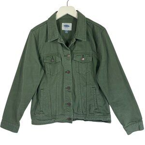 old Navy women's  olive Green Denim Jacket size large
